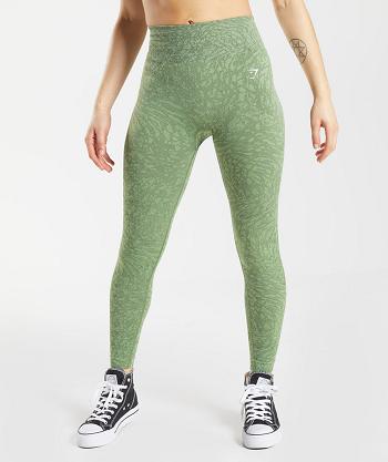 Dámské Legíny Gymshark Adapt Animal Seamless Zelene | CZ 4106SGL
